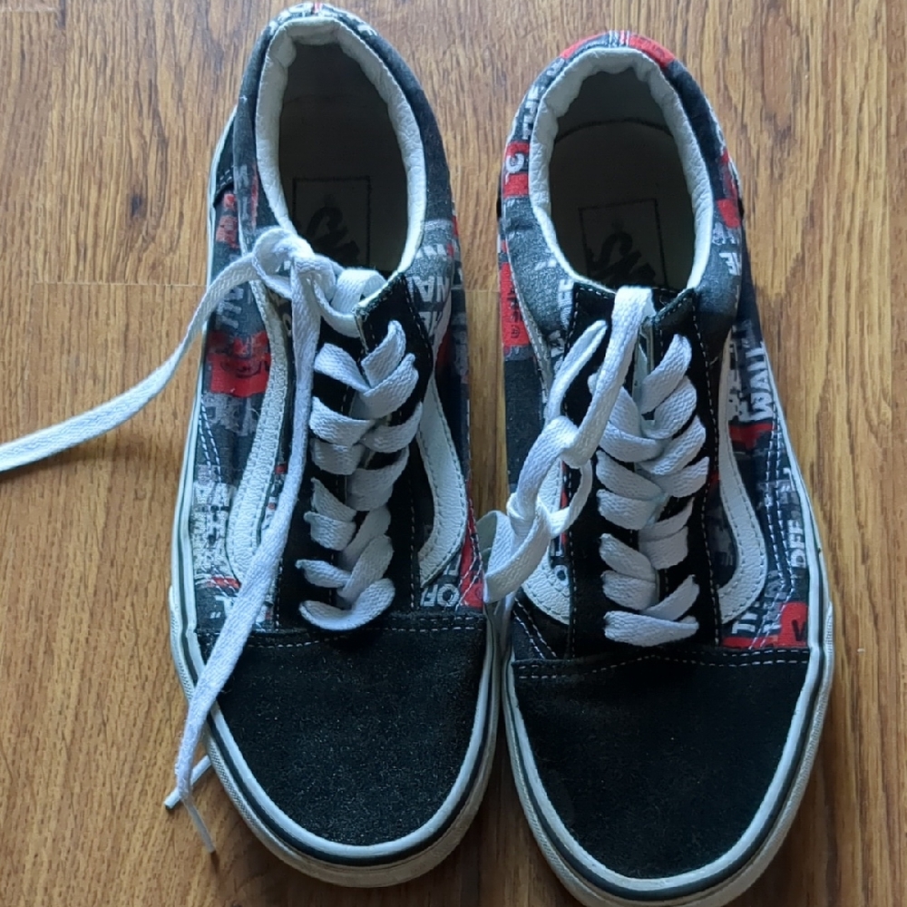 Vans Black and Red Sneakers